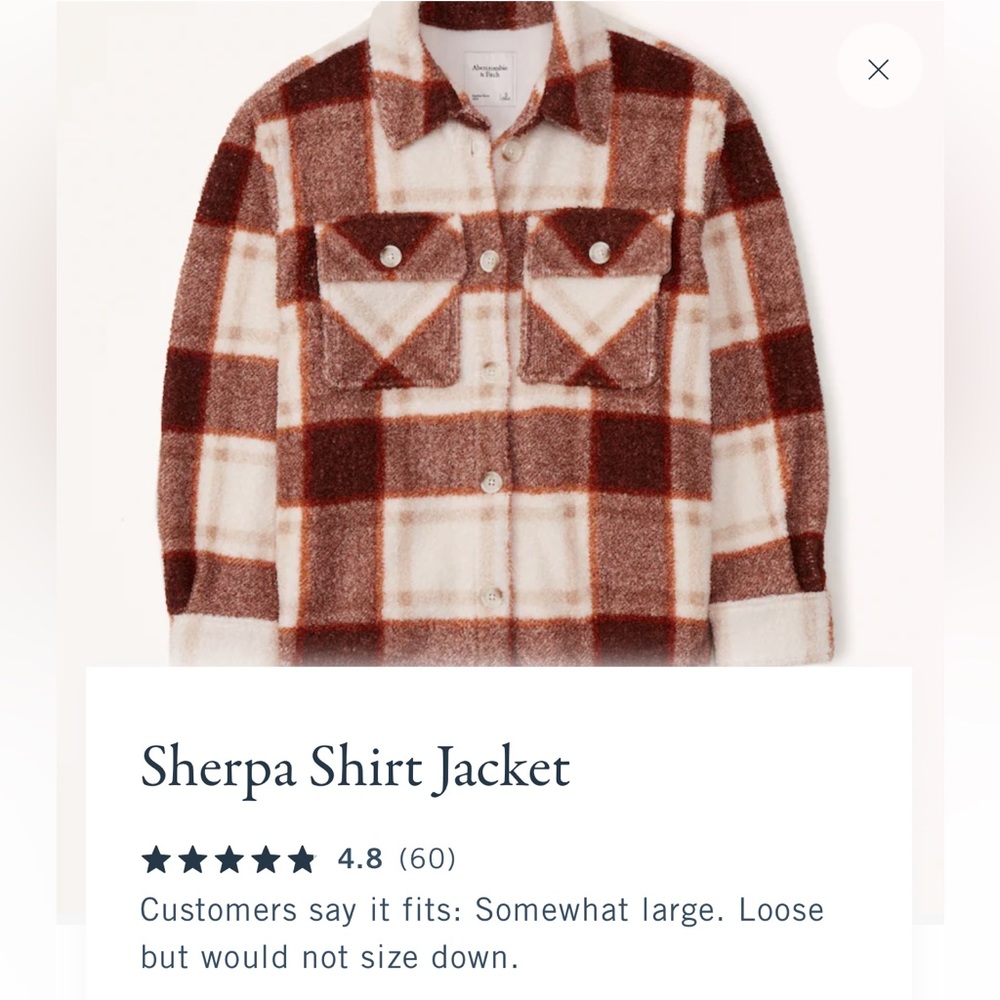 ABERCROMBIE Sherpa Shirt Jacket NWT - Picture 10 of 12